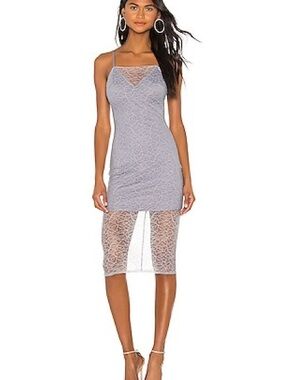 H:ours Lace Slip Dress in Lilac